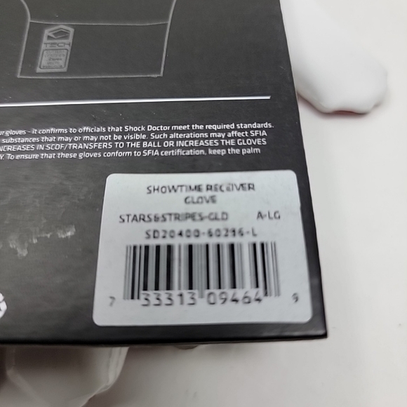 Shock Doctor SHOWTIME Receiver Gloves Stars & Stripes Red/White/Blue Size Multi - Picture 5 of 7